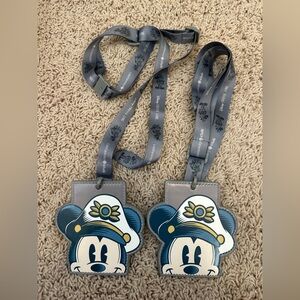 2 new Captain Mickey Mouse Disney Cruise Line DCL Silver Castaway Club lanyards